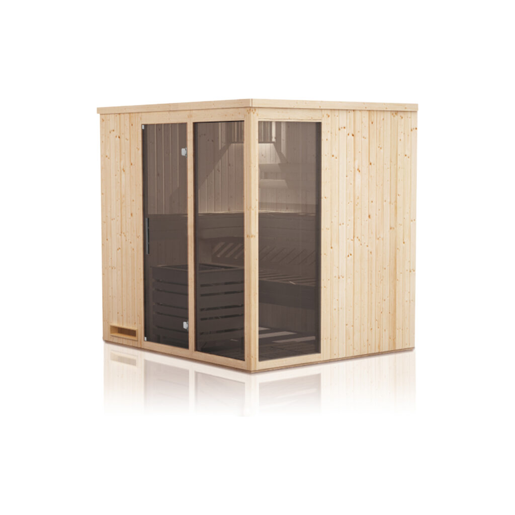 Rechteckige| Family Sauna | Zwei Fenster